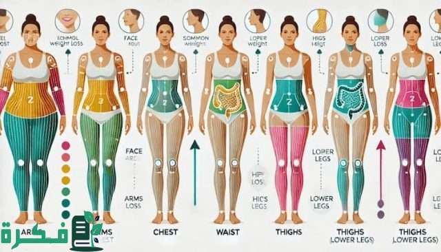 ترتيب المناطق في نزول الوزن عند النساء ترتيب المناطق في نزول الوزن عند النساء